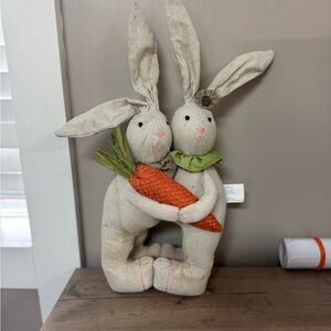 Adorable Bunny Couple Plush with Carrot